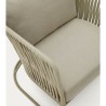 Saco outdoor armchair in rope and green steel VeryForma