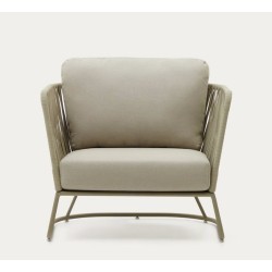 Poltrona externa Saco em corda e aço verde VeryForma