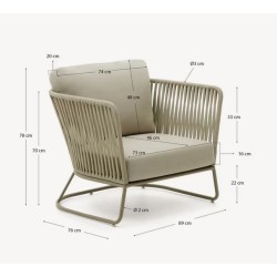 Poltrona externa Saco em corda e aço verde VeryForma