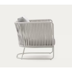 Poltrona externa Saco em corda e aço cinza VeryForma