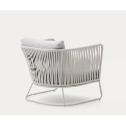 Poltrona externa Saco em corda e aço cinza VeryForma