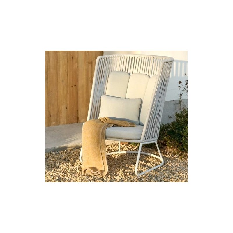 Sillón de exterior Saco en cuerda y acero gris VeryForma