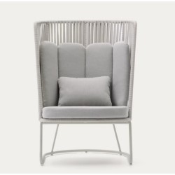 Poltrona da esterno Saco in corda e acciaio grigio VeryForma