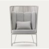 Poltrona da esterno Saco in corda e acciaio grigio VeryForma