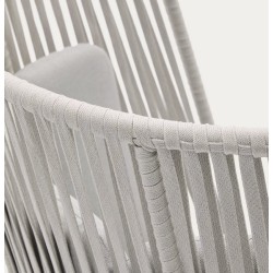 Poltrona da esterno Saco in corda e acciaio grigio VeryForma