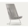 Fauteuil d'extérieur Saco dossier haut en corde et acier gris VeryForma