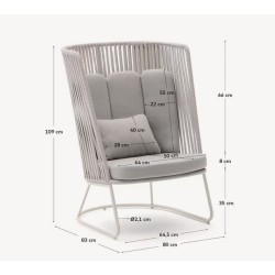 Saco Outdoor-Sessel aus Seil und grauem Stahl VeryForma
