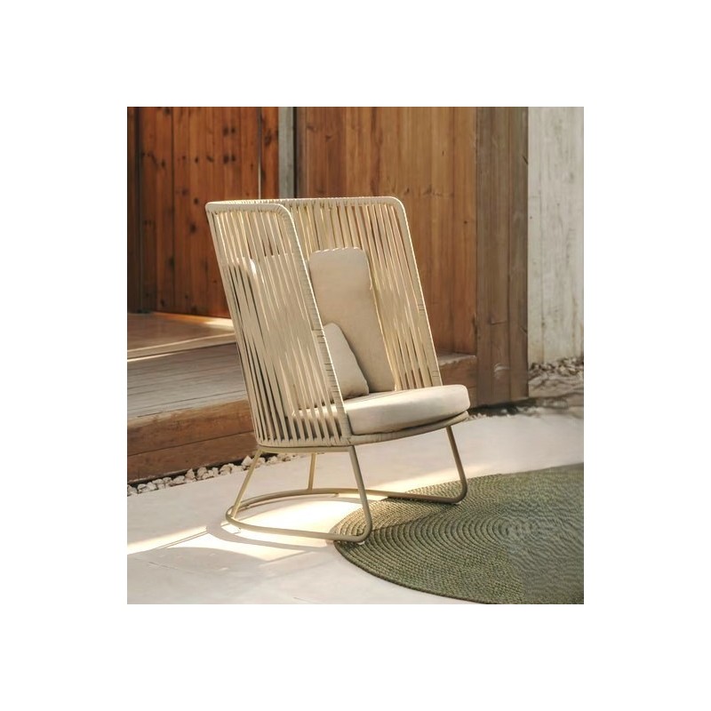 Sillón de exterior Saco en cuerda y acero gris VeryForma