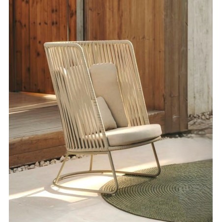 Poltrona externa Saco em corda e aço cinza VeryForma