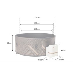 Mono 6-Sitzer halbstarrer Spa 173cm und Wifi MSpa