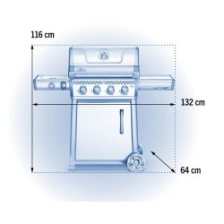 Churrasqueira a gás Napoleon Freestyle 425 com fogão lateral e 5 bocas