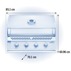 Barbacoa de gas empotrada Napoleon 500 Bi Series 32 con 4 quemadores de acero inoxidable