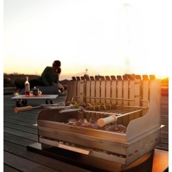 Barbecue Le Marquier Mendy Inox avec Tournebroche
