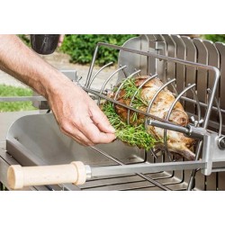 Le Marquier Irissarry Edelstahlgrill mit Drehspieß 78x32