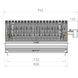 Le Marquier Irissarry Edelstahlgrill mit Drehspieß 78x32