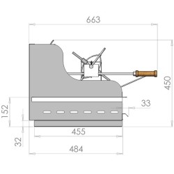 Le Marquier Irissarry Barbacoa de acero inoxidable con asador 78x32