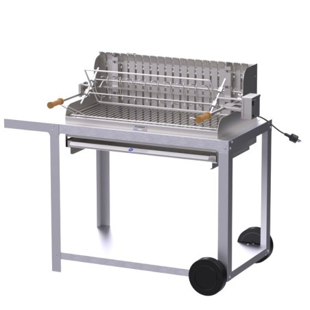 Le MarquLe Marquier Irissarry Stainless Steel Barbecue with Cart and Rotisserie