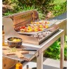 Le Marquier Irissarry Barbacoa de acero inoxidable con carro y asador