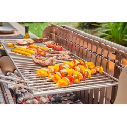 Le Marquier Irissarry Edelstahlgrill mit Wagen und Drehspieß