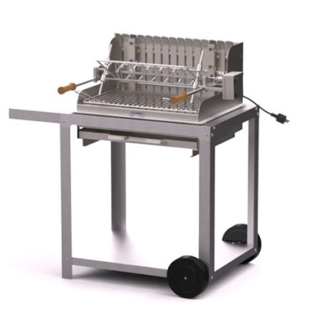 Le Marquier Mendy Stainless Steel Barbecue with Cart and Rotisserie