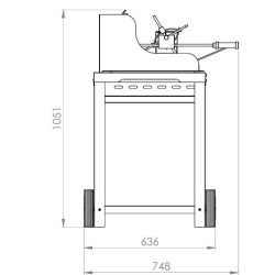 Le Marquier Mendy Barbacoa de acero inoxidable con carro y asador