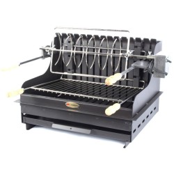 Le Marquier Mendy Grill aus schwarzem Stahl mit Drehspieß