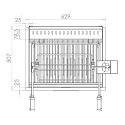 Le Marquier Mendy Black Steel Barbecue with Rotisserie 62x45
