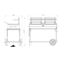 Le Marquier Méchoui Barbacoa en carro y asador