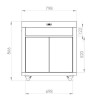 Armário de cozinha para exterior Le Marquier 80 x55 cm aço preto
