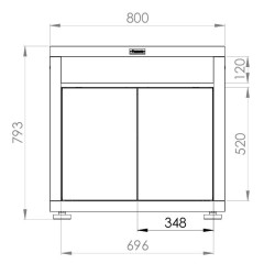 Mueble de cocina Le Marquier con dos puertas 80x55 cm acero negro