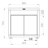 Mueble de cocina Le Marquier con dos puertas 80x55 cm acero negro
