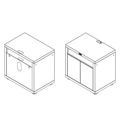 Mueble de cocina Le Marquier con dos puertas 80x55 cm acero negro