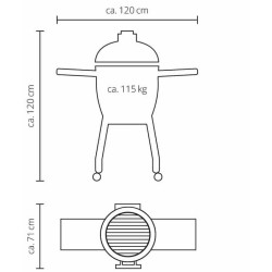 Kamado Monolith Basic Schwarzer Grill mit Wagen