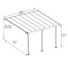 Olympia 3x4.25m white aluminium and Canopia polycarbonate wall-mounted pergola