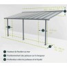 Pérgola de pared Olympia 3x4,25m de aluminio blanco y policarbonato Canopia