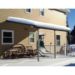 Olympia 3x4.25m white aluminium and Canopia polycarbonate wall-mounted pergola
