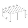 Pergola addossata Olympia 3x5,46m in alluminio bianco e Canopia in policarbonato