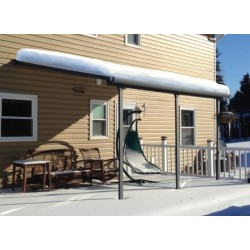 Olympia 3x5.46m white aluminium and Canopia polycarbonate wall-mounted pergola