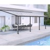 Pergola addossata Olympia 3x7,30m grigio alluminio e policarbonato Canopia