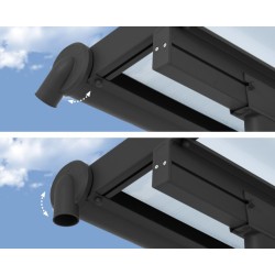 Olympia 3x7,30 m Wandpergola aus grauem Aluminium und Canopia Polycarbonat