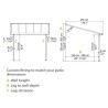Olympia 3x9,15 m Wandpergola aus grauem Aluminium und Canopia Polycarbonat