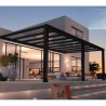 Stockholm 3.5x6.6m aluminium wall-mounted pergola Anthracite grey and Canopia transparent roof
