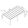 Pérgola de pared de aluminio Stockholm de 3,5x6,6m Techo transparente gris antracita y Canopia