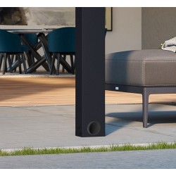 Pergola addossata Stockholm 3,5x6,6m alluminio grigio antracite e tetto trasparente Canopiaonate Canopia