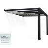 Pérgola de pared de aluminio Stockholm de 3,5x3,7 m Techo gris antracita y transparente Canopia