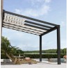 Pergola addossata in alluminio Stockholm 3,5x3,7m Grigio antracite e tetto trasparente Canopia