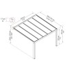 Stockholm 3.5x3.7m aluminium wall-mounted pergola Anthracite grey and Canopia transparent roof