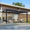 Pérgola de pared Stockholm de 3,5x5,15m Techo de aluminio gris antracita y transparente Canopia