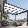 Pérgola de pared Stockholm3,5x5,15m de aluminio gris antracita y techo transparente Canopia