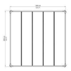 Pergola Milano 3x3m aluminium gris et polycarbonate Canopia